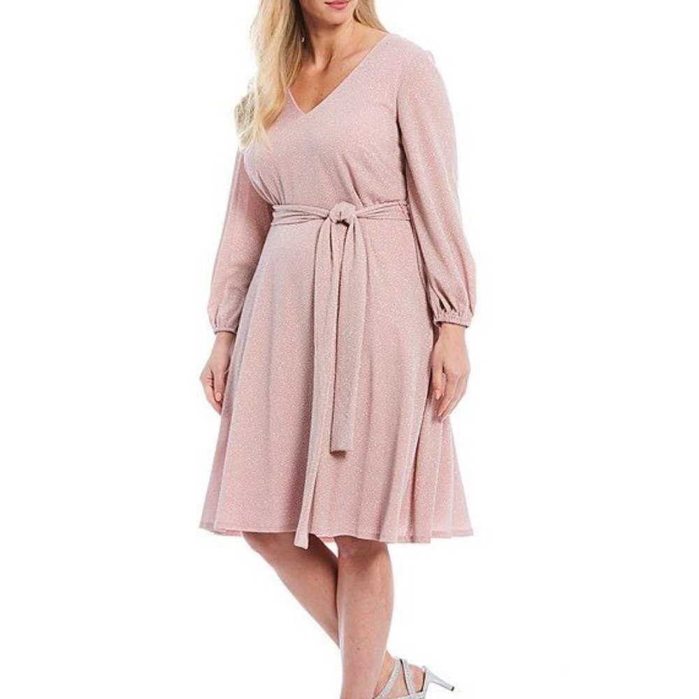 NWT Jessica Howard Tie Sash Mauve Dress 18W NEW